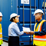Incoterms Confusion**

Prompt: A diverse group of businesspeople looking confused while examining a shipping container at a bustling port in Bangkok. Contracts and shipping documents are scattered around. The atmosphere is tense. Focus on the frustration and misunderstanding. Fully clothed, appropriate attire, safe for work, perfect anatomy, natural proportions, professional, modest.

**