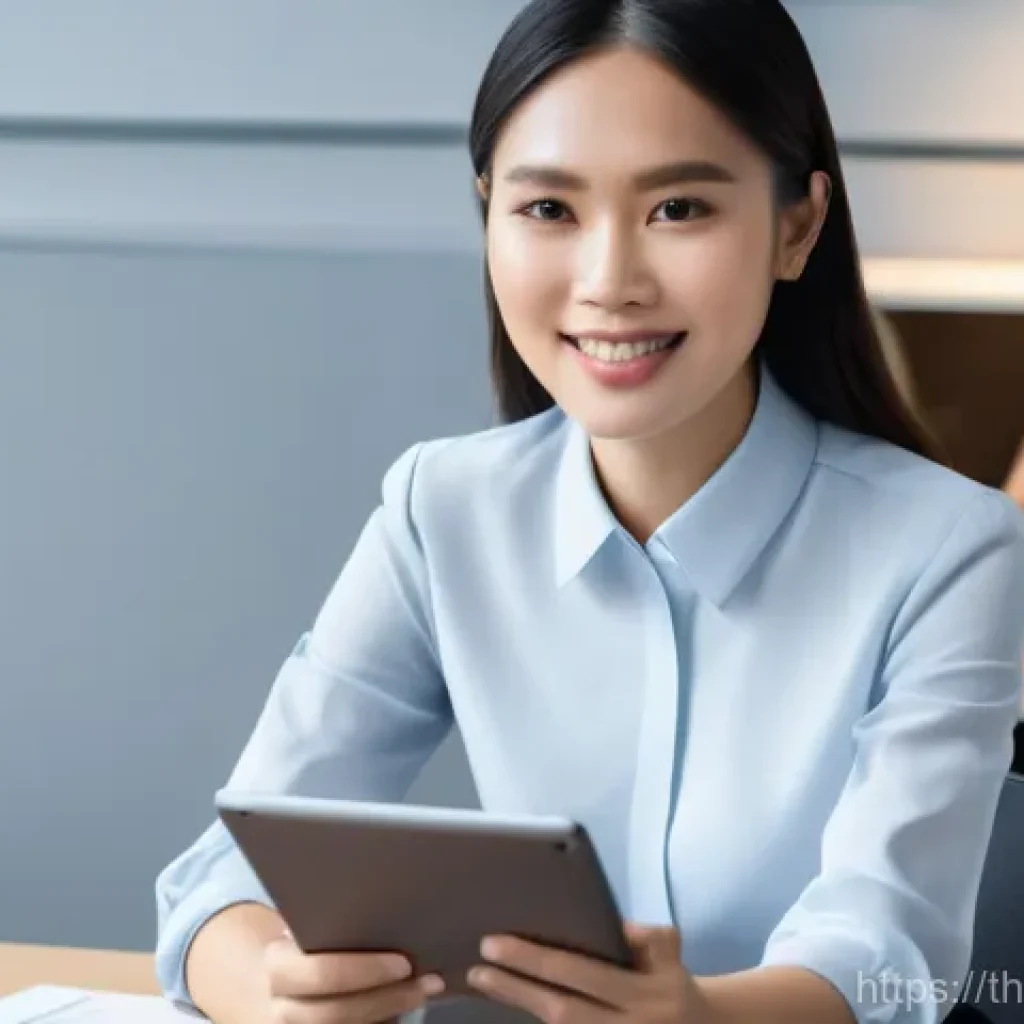 무역영어 필기시험 대비 효율적 자료 제작 - **Prompt:** A confident and elegantly dressed Thai businesswoman in her late twenties, wearing a sma...