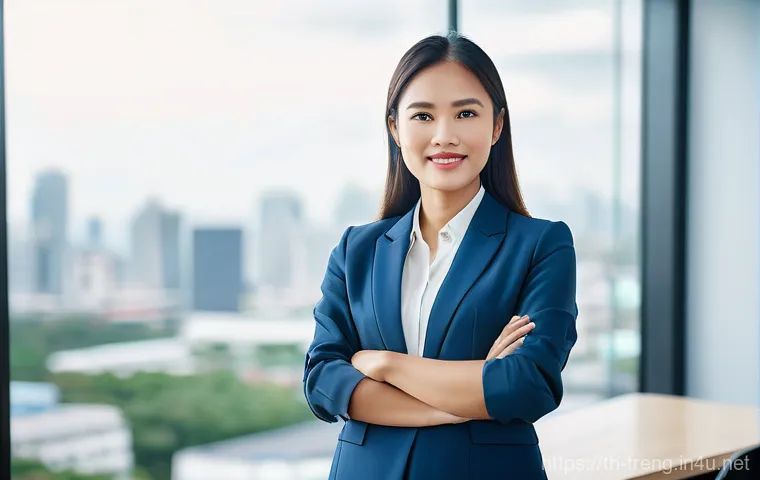 무역영어 자격증과 해외 취업 - **Global Aspirations, Professional Journey:** A confident young woman, appearing to be of Southeast ...