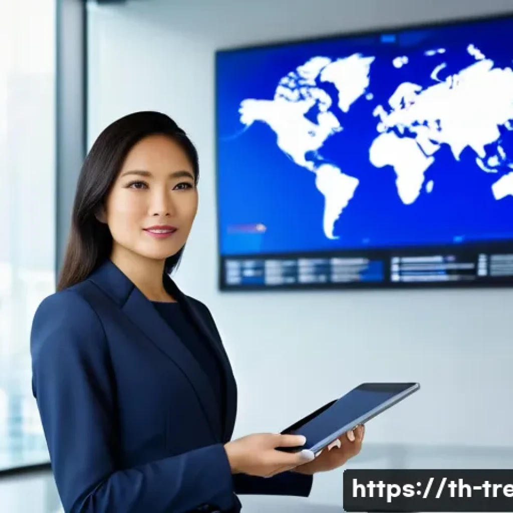 무역영어 실기시험 준비와 자주 묻는 질문 - **Prompt:** A confident Thai businesswoman, in her late 30s, dressed in a sleek and modest business ...