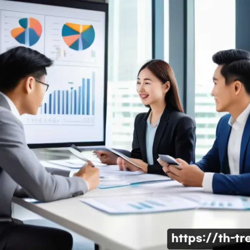 무역영어와 글로벌 무역 커뮤니케이션 - A detailed professional international business meeting scene set in a modern office with diverse Sou...