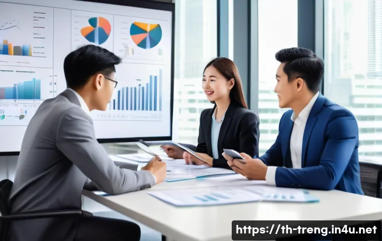 무역영어와 글로벌 무역 커뮤니케이션 - A detailed professional international business meeting scene set in a modern office with diverse Sou...
