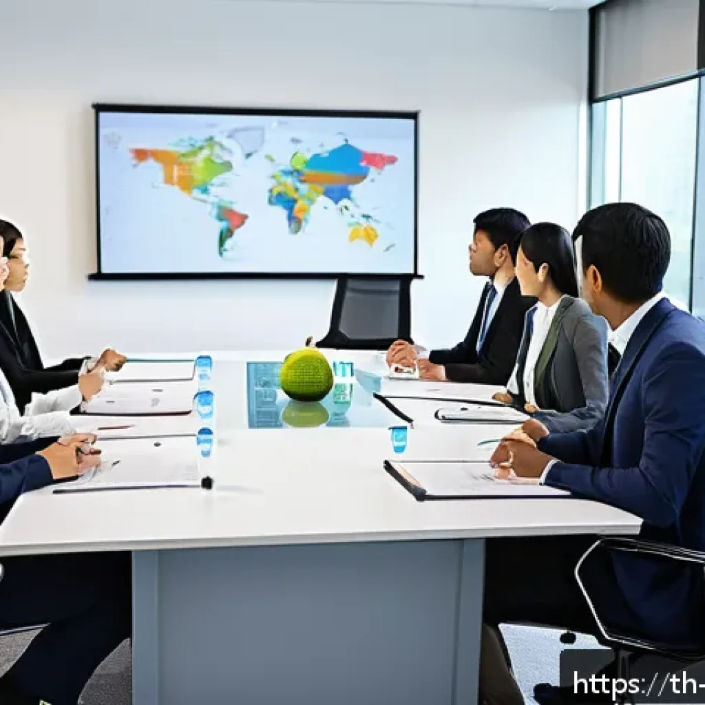 무역영어 필기시험 대비 자료 제작 노하우 - A professional office scene showing a diverse group of young adults in business attire sitting aroun...